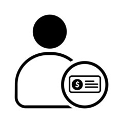 Black solid for Wages  Icon