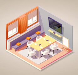 Isometric business meeting room vecter illustration