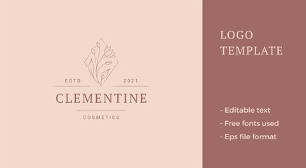 Organic may lily blossom plant elegant natural fragrance logo minimalist design vector