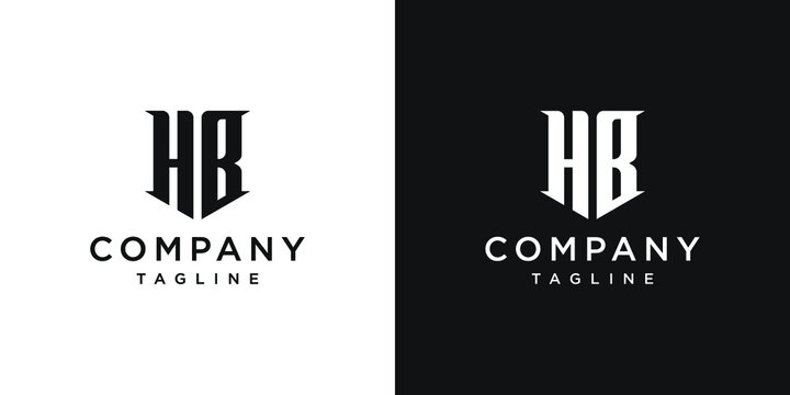 Creative Vintage Letter HB Monogram Logo Design Icon Template White and Black Background