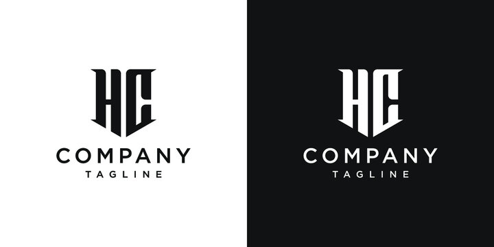 Creative Vintage Letter HC Monogram Logo Design Icon Template White and Black Background