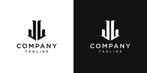 Creative Vintage Letter JJ or JL Monogram Logo Design Icon Template White and Black Background
