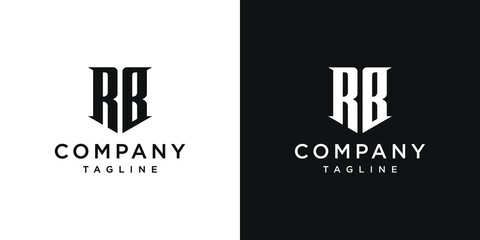 Creative Vintage Letter RB Monogram Logo Design Icon Template White and Black Background - obrazy, fototapety, plakaty