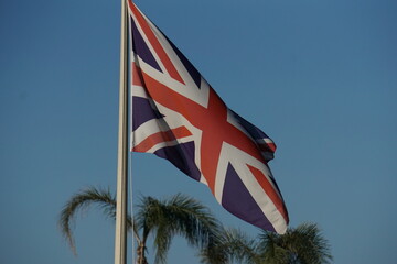 Bandiera del Regno Unito, croce rossa su sfondo bianco e blu