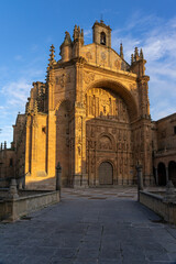 Fototapeta na wymiar San Esteban convent of Salamanca (World Heritage Site by UNESCO) at sunset in the old town, Castilla y Leon, Spain.