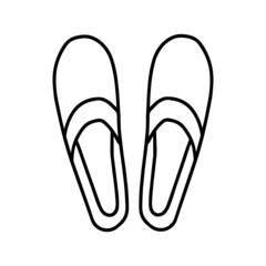 Hand drawn home slippers illustration. Doodle vector slippers isolated