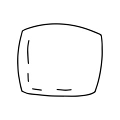 Doodle hand drawn pillow illustration. Vector sleeping .feather pillow doodle illustration