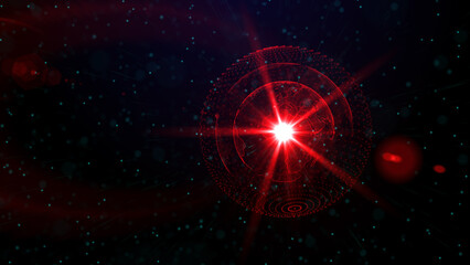 Digital red planet of Earth, 3D animation