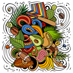 Obraz na płótnie Canvas Venezuela hand drawn cartoon doodles illustration.