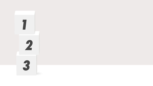 123の文字が入ったブロックのイラスト - シンプルでおしゃれな数字の素材
