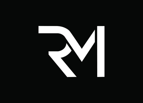 RM or MR letter logo design vector