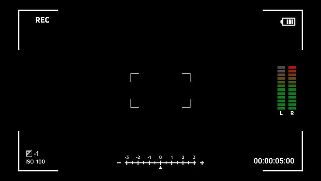 Easy to use illustration footage of video recorder camera screen with 4K resolution size Alpha Channel