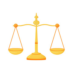 Balance semi flat color vector object. Full sized item on white. Compare and select. Symbol of law and legislation simple cartoon style illustration for web graphic design and animation