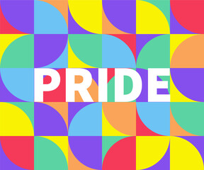 LGBTQ multicolored. Pride month in june. Geometry minimalistic composition template. Abstract colorful geometrical background. Vector illustration.
