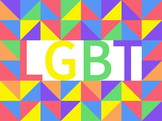 LGBTQ rainbow. Pride month. Abstract colorful geometric background with squares, triangles. Vector illustration