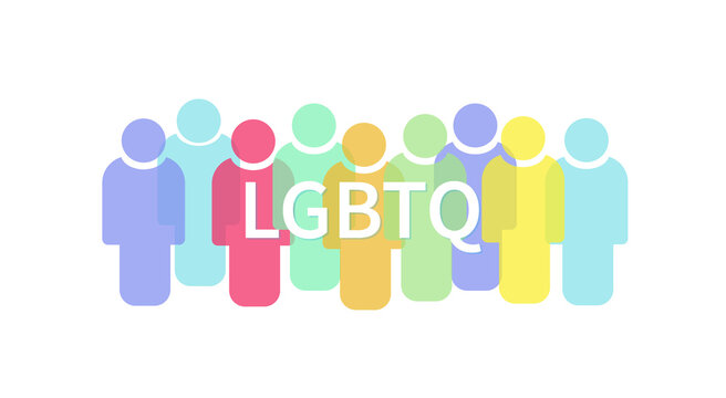 LGBTQ people. Lesbian, gay, bisexual, transgender concept. tolerant community. Pride month june. Vector illustration