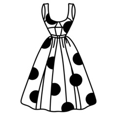 Digital illustration of dress with dots
