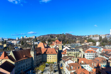 Luftansicht Altstadt Lausanne, Schweiz
