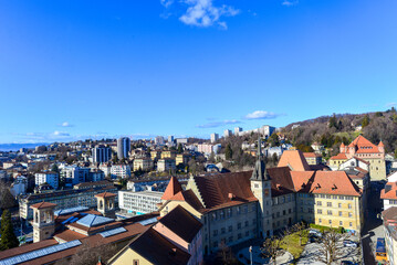Luftansicht Altstadt Lausanne, Schweiz