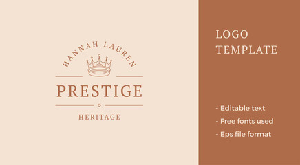 Minimalist medieval crown authority heraldic business emblem place for text vector illustration © provectors