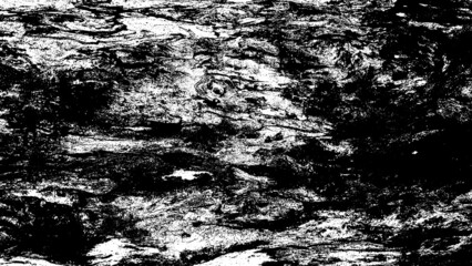 Obraz premium Black white texture of rugged relief fractured bark wood of aged cork oak. Old rough grunge of uneven ridged hard dry crust surface. Deep cut grooved coated layer, convex ornate textured rustic design