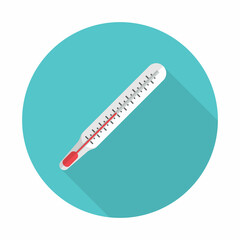 Thermometer for measuring temperature, medical equipment. Medicine and health, object for care and diagnostics. Isolated design. Vector