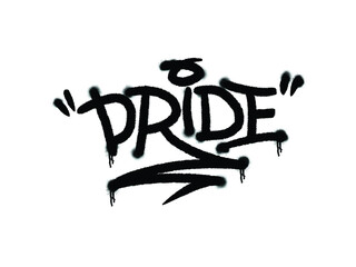 Pride. Hand written lettering isolated on white background.Vector template for poster, social network, banner, cards.