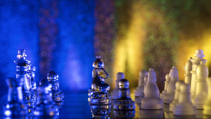 Glass transparent chess background