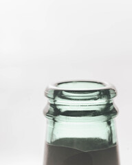 bottle of beer. green bottle of beer on a dark background. glass green bottle of fresh beer. 
bottle for water and lemonade