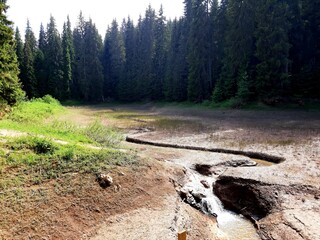 A lake that has dried up in Bijambare, mountain Zvijezda, Bosnia and Herzegovina