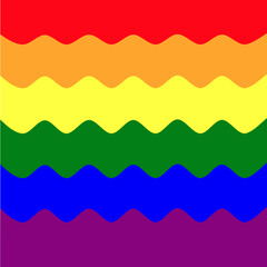 LGBT Pride flag. Rainbow wave background.