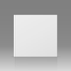 Closed square hardcover book, catalog or magazine mockup