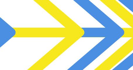 Image of moving blue and yellow arrows