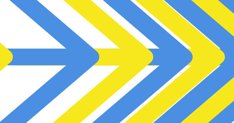 Image of moving blue and yellow arrows