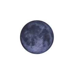 Fototapeta na wymiar Watercolor waning gibbous. Moon phase on white background.