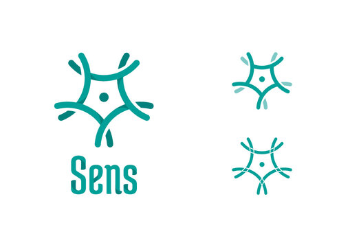 Vector neuron logo design template. Brain branding.