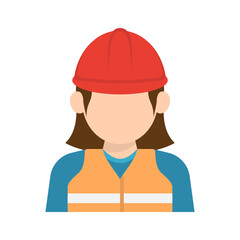 builder girl icon design template vector illustration