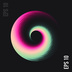 Vector colorful conch effect, abstract swirl