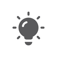 Lightbulb black vector icon. Filled glyph light bulb.