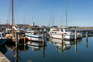 Fototapeta na wymiar Boats in the port of Bagenkop, island of Langeland, Denmark
