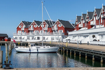 Houses near to the sea in Bagenkop, Langeland island, Denmark