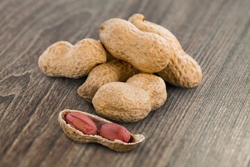 Dried peanut nut. Natural nutrition organic food.