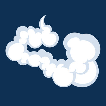Comic cartoon smoke or cloud, vector speed motion effects