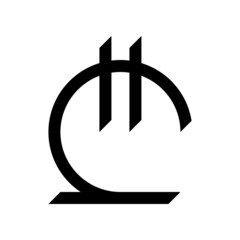 Georgian lari currency official symbol isolated on white background. Vector