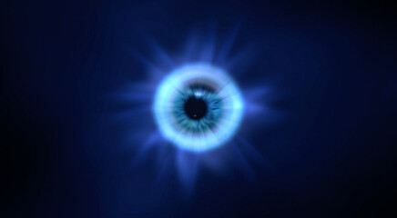 Human eye with fractal lights