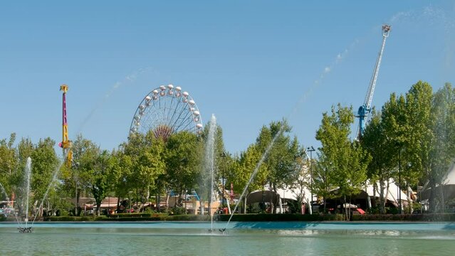 Amusement Park Rides At Genclik Parki (Youth Park), Ankara, Turkey