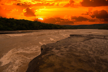 The rainbow river or five colors river is in Colombia one of the most beautiful nature places, is...