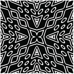 Abstract background with black and white mandala. Unique geometric vector swatch. Perfect for site backdrop, wrapping paper, wallpaper, textile and surface design.