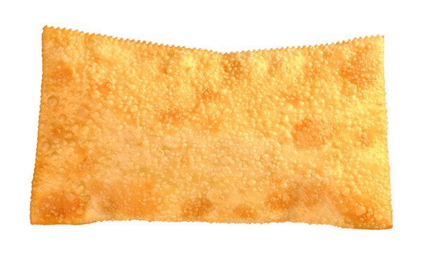 large fried pastel element on white background