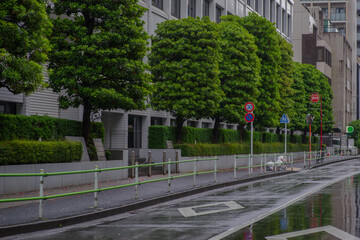 東京の赤坂6丁目での風景
